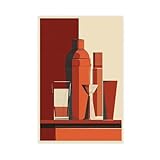 TIOQFJD Minimalistisches Mixology Leinwand-Poster, 