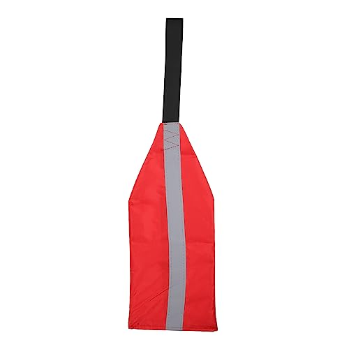 Veemoon Kayak Accessory Red Oxford Cloth Warning Flag Reflective Tape for Safe Navigati