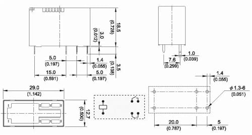 Relé 845N-2A-C 24V CC componente electrónico de 6 pines para mantenimiento eléctrico 2