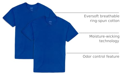 Image of Fruit of the Loom Men's Eversoft Cotton Short Sleeve T-Shirts, 2 Pack