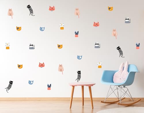 Vinilo Decorativo Gatos Para Pared - BEHARCOLORS
