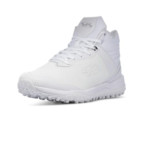 Boombah Viper Pureknit Women's Turf Mid Shoes - Status Pitching Toe - White/White - Size 11