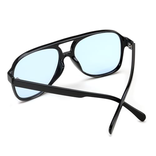 Image of FEISEDY Vintage Retro 70s Plastic Aviator Sunglasses Women Men Classic Large Squared Frame B2751