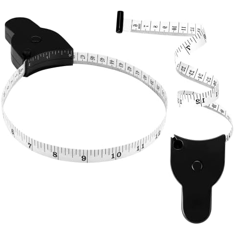 RubiGO Tape Measure Body Tape Measure 60inch (150cm) body measuring tape for body measurements body fat measurement tool For Muscle Growth Dual Sided Retractable Travel Size Cover