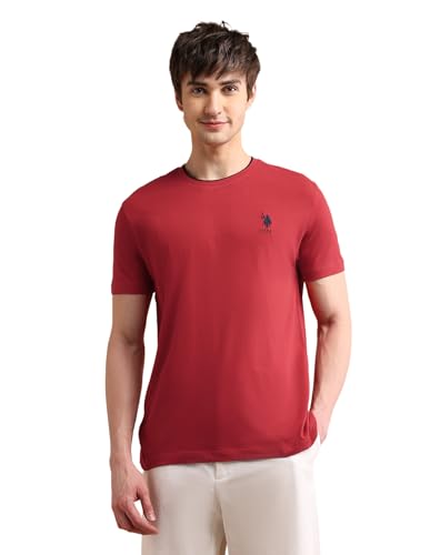 Image of U.S. POLO ASSN. Solid Cotton T-Shirts for Men - Breathable & Comfortable, Half Sleeves Mens Casual T Shirts