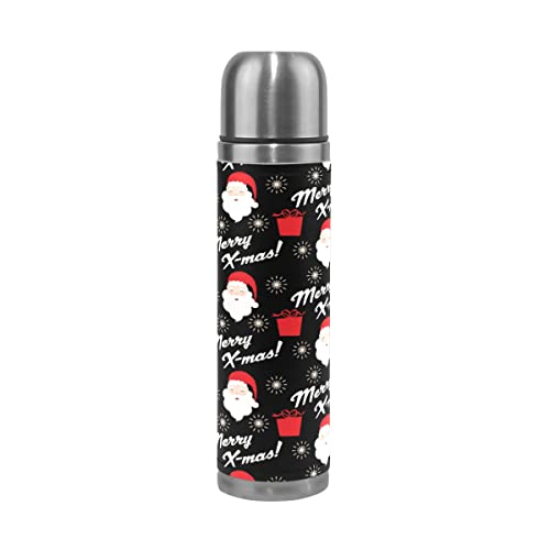 Diseño de patrón de Navidad Botella de agua de acero inoxidable Frasco aislado al vacío Termo 500ml Viaje Deporte Té…