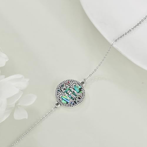 Image of YFN Sterling Silver Tree of Life Bracelet - Sister Bracelet Jewelry, Birthday Gift for Sisters