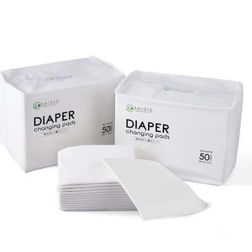 Disposable Changing Pads for Baby, 100 Pack Disposable Changing Pad Liners, Waterproof Disposable Underpads, Ultra Absorbent Super Soft Breathable Diaper Changing Mat 13 x 18 in
