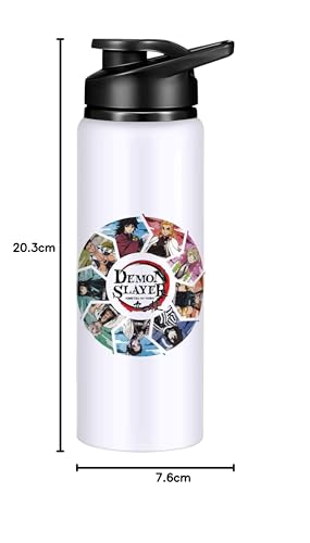 Image of Demon Slayer Printed Sipper Water Bottle Aluminium Sublimation Bottle with Leak-Proof Cap Lightweight & Durable Stylish Bottle for School Gym Travel & Sports Use (DS-1-750 ml)