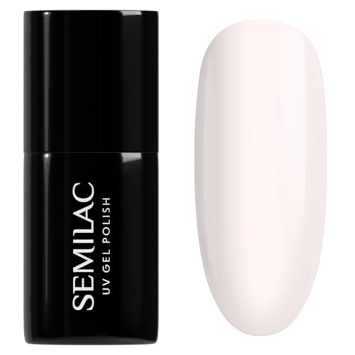 SEMILAC Gel Nail Polish 155 Ivory Cream - Full Coverage Gel Polish - Soak Off Easy To Use LED/UV Nail Lamp - Long Lasting Manicure and Pedicure up to 3 weeks
