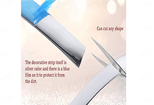 MIZZEO Chrome Silver Strip | Beading Roll | Door Edge Guard Protector | Window | Bumper Edge Lip Guard | Grill | Interior Exterior Decor (15 mm x 5 Meter) for Skoda Fabia (Type-II) 2011-2014