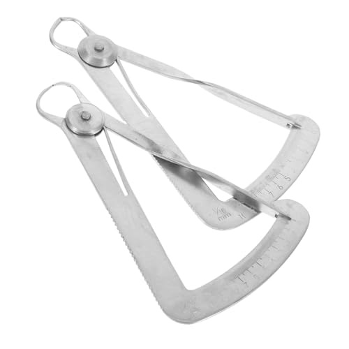 Calibrador de acero inoxidable 2 piezas para joyería, medición interna y de grosor con calibrador triangular para trabajos detallados precisos miniatura 1