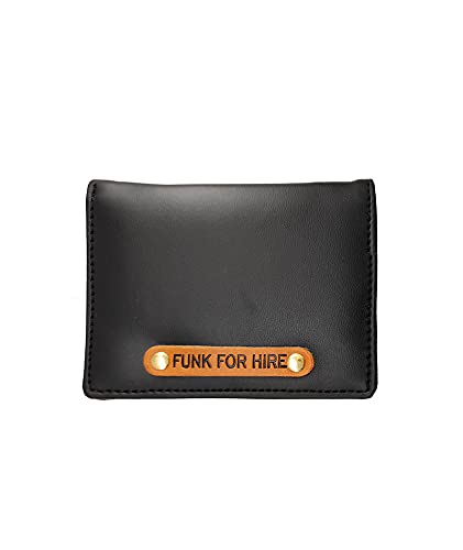 Image of Funk For Hire Leatherette Unisex Card Holder Wallet Pocket Organizer - Black
