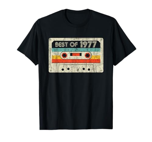 Best Of 1977 Classic Birthday Yrs 1977 Cassette Tape Vintage T-Shirt