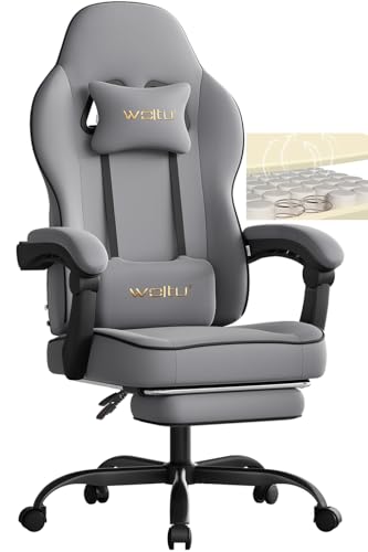 WOLTU Silla Gaming Ergonómica, Silla de Oficina con Reposabrazos y Soporte Lumbar, Silla Racing Giratoria con Asiento Amplio...