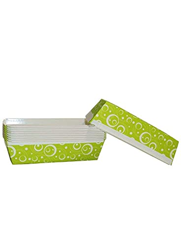 Bakerelation Bake & Serve Mould Paper - Plum Cake Mould Green 10 Pcs, 200gms