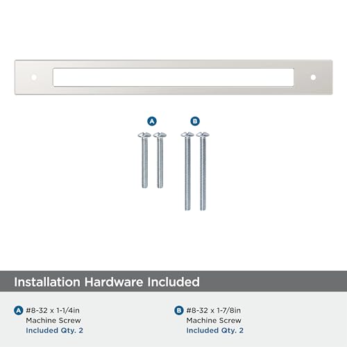Image of Amerock Medora 10-1 /16 inch Polished Nickel Backplate | Decorative zinc cabinet hardware backplate designed to complement knobs and pulls while protecting cabinet surfaces
