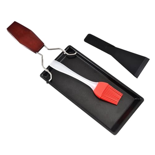 Balacoo Outdoor Bbq Plate Set Piece Non-stick Steak Pan Comal Frying Pan Wooden Handle