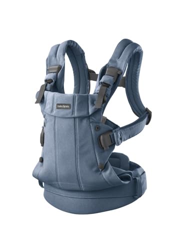 BabyBjörn Mochila Porta Bebé Harmony, Tejido jaspeado, Azul