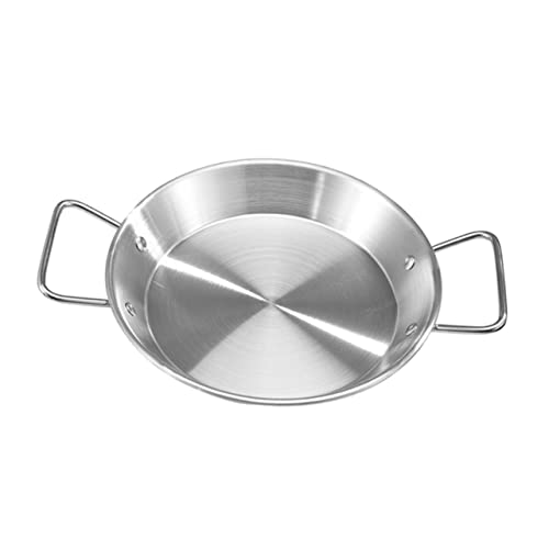 IMIKEYA Elegante Piatto Da Portata in Acciaio Inossidabile Con Doppi Manici Piatto Per Snack Per Stoviglie Da Cucina 20 Cm Argento