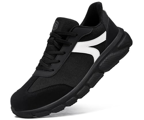 Image of LARNMERN Slip On Steel Toe Work Shoes Men's Slip Resistant Safety Sneaker Lightweight Comfortable Shoe