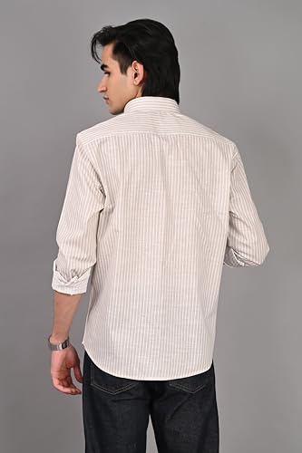 Image of Men Regular Fit Shirt Colour Light Stripes Cotton Shirts for Men