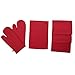 Ajuny Solidny czerwony wysokiej jakości 100% bawełna 200 liczba bieżników ręcznik kuchenny 66 x 45 cm 4 szt. i rękawica do piekarnika 30 cm długości zestaw 2 szt