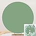 DORCEV 6.5x6.5ft Sage Green Round Backdrop Cover Polyester Solid Green Circle Backdrop Balloon Arch Cover for Party Kids Baby Shower Gender Reveal Birthday Party Bridal Shower Wedding Party Decor Prop