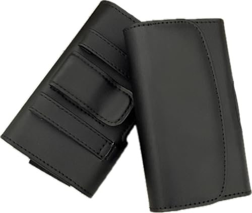 Horizontal Leather Case with Magnetic Closure with Belt Clip and Belt Loops for Consumer Cellular Doro Phone Easy 626.