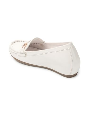Image of ELLE Women's Flats Slip-On Loafers with Metallic Buckle