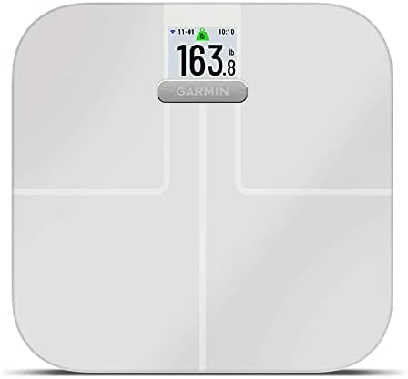 Garmin Index S2, Smart Scale with Wireless Connectivity, Measure Body Fat, Muscle, Bone Mass, Body Water% and More, White