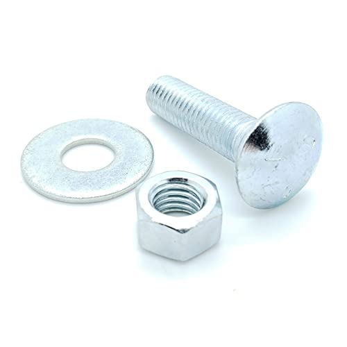 Image of Ten (10) 1 /2-13 x 2 inch Long Carriage Bolts Set w /Nuts & Washers (BCP346)
