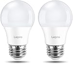Lepro Ampoule de réfrigérateur 40W Équivalent, A15 E26 Ampoule d'appareillage pour réfrigérateur, 5W 120V 450lm Ampoule de réfrigérateur étanche, 5000K Lumière du jour Blanc, Non-dimmable, 2 Boîtes