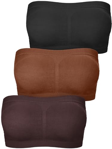Image of Women Bandeau Bra Padded Strapless Bralette Bra Seamless Bandeau Tube Top Bra