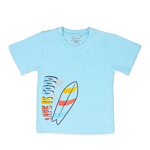 Image of Kidbea Baby Boys 100% Bamboo Soft Cotton Half Sleeve T-Shirt Multicolor