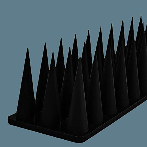 Image of (Pack of 20) Bird Control, Pigeon Spikes with Installation Kit for AC Balcony Railing Window Home Protection from Dog Monkey Crow Kabootar (Black)