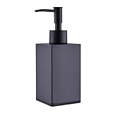 Heouty Full Stainless Steel Soap Dispenser, Matte Black Square Kitchen Soap Dispenser for Kitchen or Bathroom Countertop