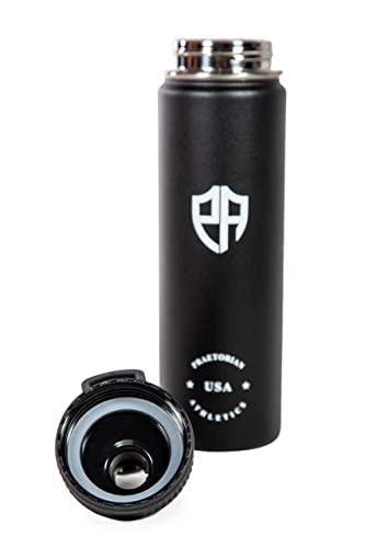 24 Oz Stainless Steel Thermal Insulated Hot/Cold Water Bottles To Keep Any Drink Hot For 12 Hours & Cold For 24 Hours - Gym Water Bottles For Men & Women - Mens Thermal Water Bottle (Black) #TOP4