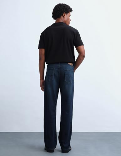 Image of Flying Machine Men's Loose Fit Jeans| Solid | Mid Rise | Stretchable | Jeans for Man
