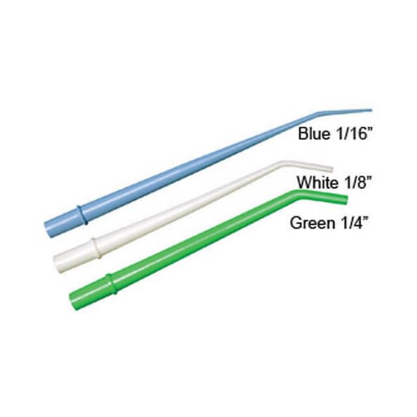 AmeriCan Goods 100/Pack Disposable Dental Surgical Aspirator Tips Plastic Suction Aspirating Tips Green 1/4'', White 1/8'', Blue 1/16
