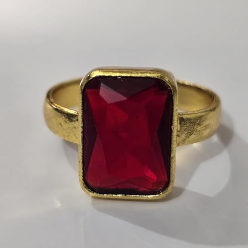 Image of 7.25 Ratti Ruby (Manik) Original Stone Adjustable Ring For Men And Women With Lab Certified D3