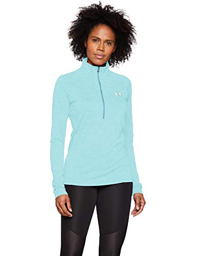 Under Armour Women's Tech Twist ½ Zip Long Sleeve Pullover , Blue Haze (426)/Metallic Silver , Small