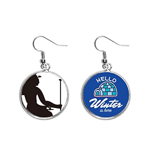 Pendientes de faraón egipcio con cetro silueta de hielo joyería de invierno