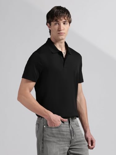 Image of Solid Regular fit Cotton Polo t-Shirt