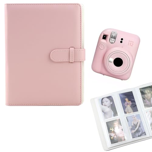 Album Dos,Instax Mini 11,Mini Álbum de 256 Quadros para Câmeras Fujifilm Instax Mini, Impressoras Instantâneas (Rosa)