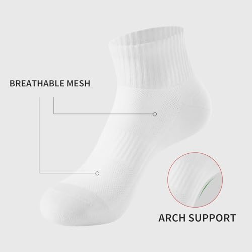 J-BOX Ankle Socks for Women Cotton Breathable Mesh Socks Athletic Running Casual Socks (8/10 pairs)2