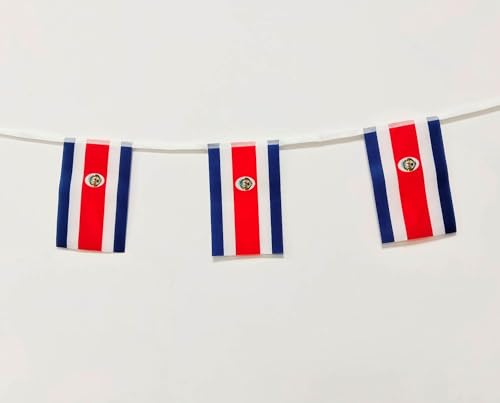 Costa Rica Flag 40 Pcs Costa Rica Flag, Costa Rica Garland 11.4M, Costa Rica Pennants - Image 3
