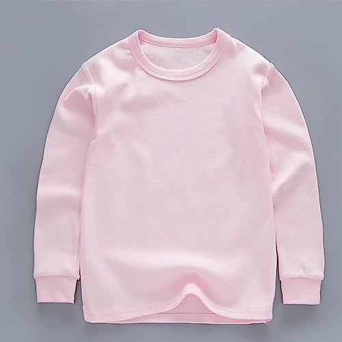 Toddler Boys Girls Solid Pullovers Sweatshirt Long Sleeve T-Shirt Kids Cotton Crewneck Thermal Tops Shirts Boys T Shirts2