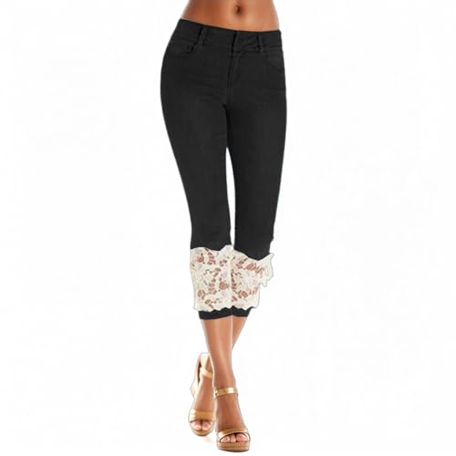 Pantalon 3/4 femme en toile stretch légère et coupe skinny ultra confortable