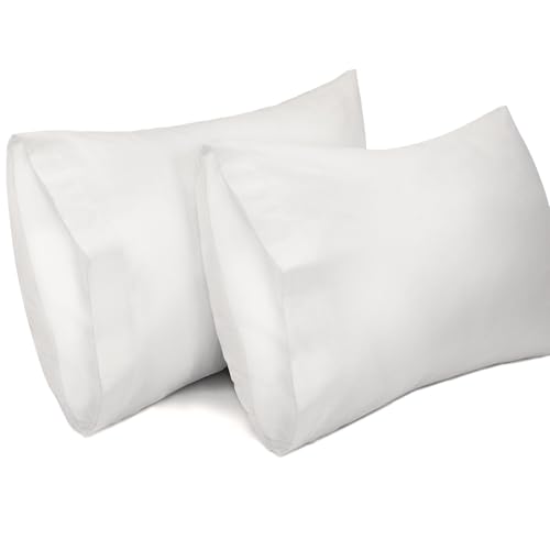 Lirex 2 Paquetes Fundas de Almohada, 100% Algodón Transpirable Cubiertas para Almohada (50 x 75 cm, Blanco)